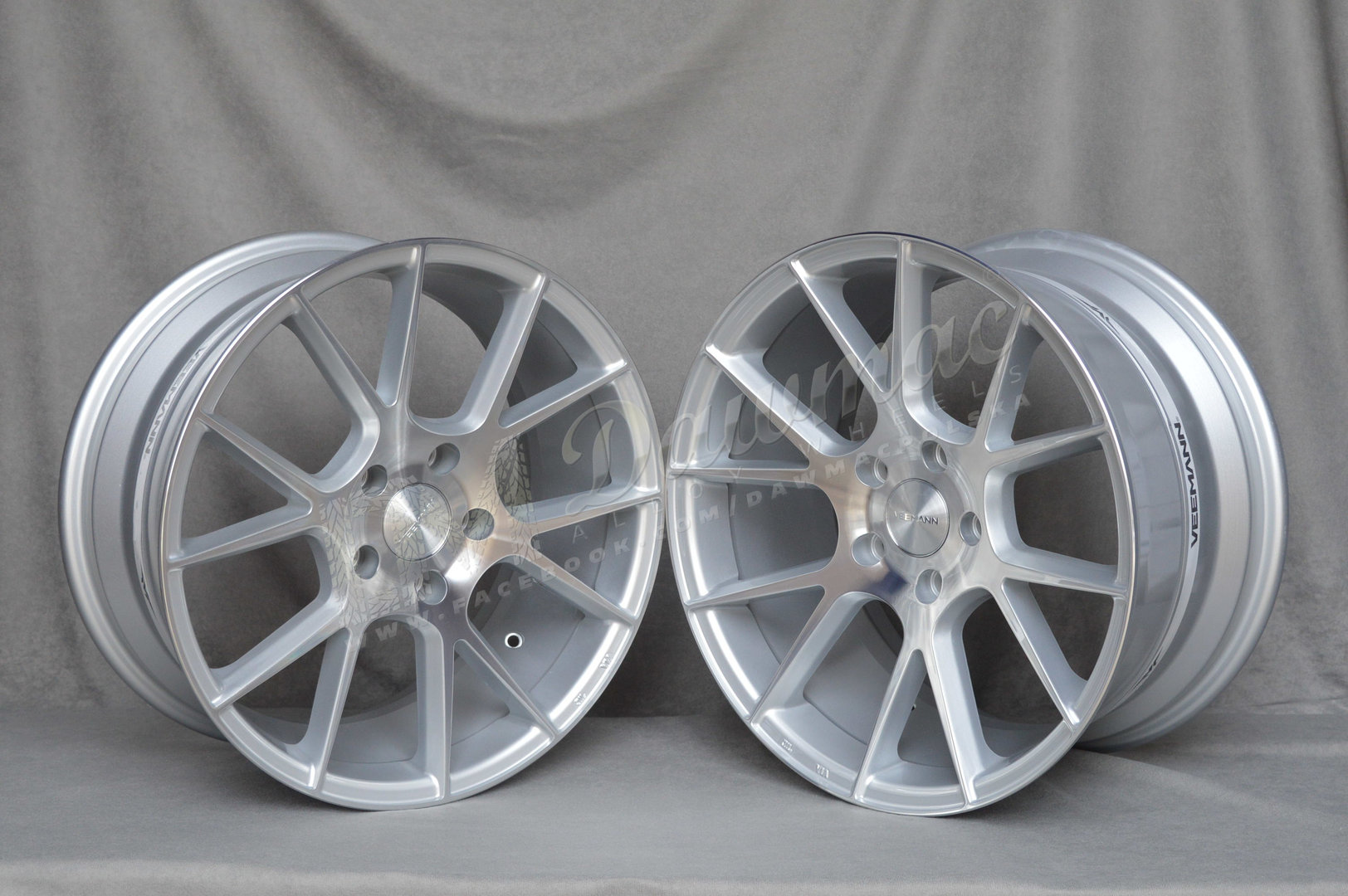 Veemann V-FS23 18" 8J ET42 + 9J ET40 5x112 Silver Machined - obrazek 3