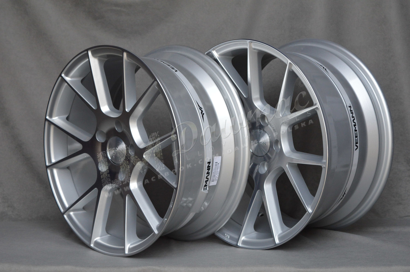 Veemann V-FS23 18" 8J ET42 + 9J ET40 5x112 Silver Machined - obrazek 4