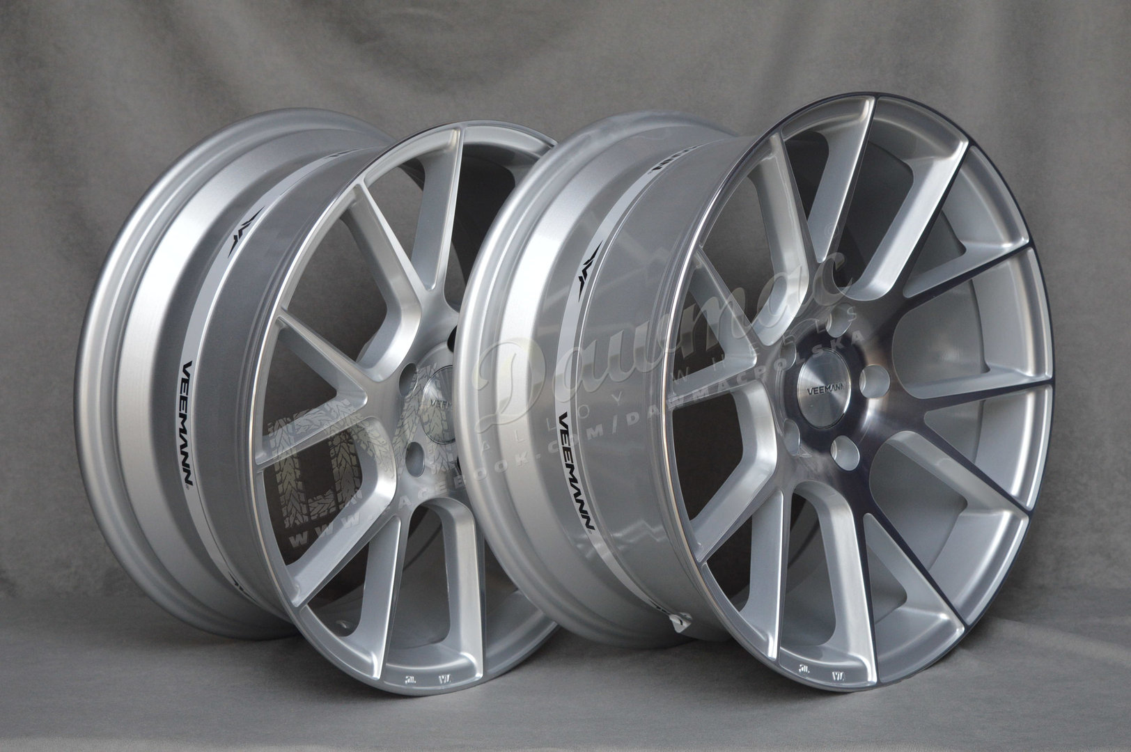 Veemann V-FS23 18" 8J ET42 + 9J ET40 5x112 Silver Machined - obrazek 5