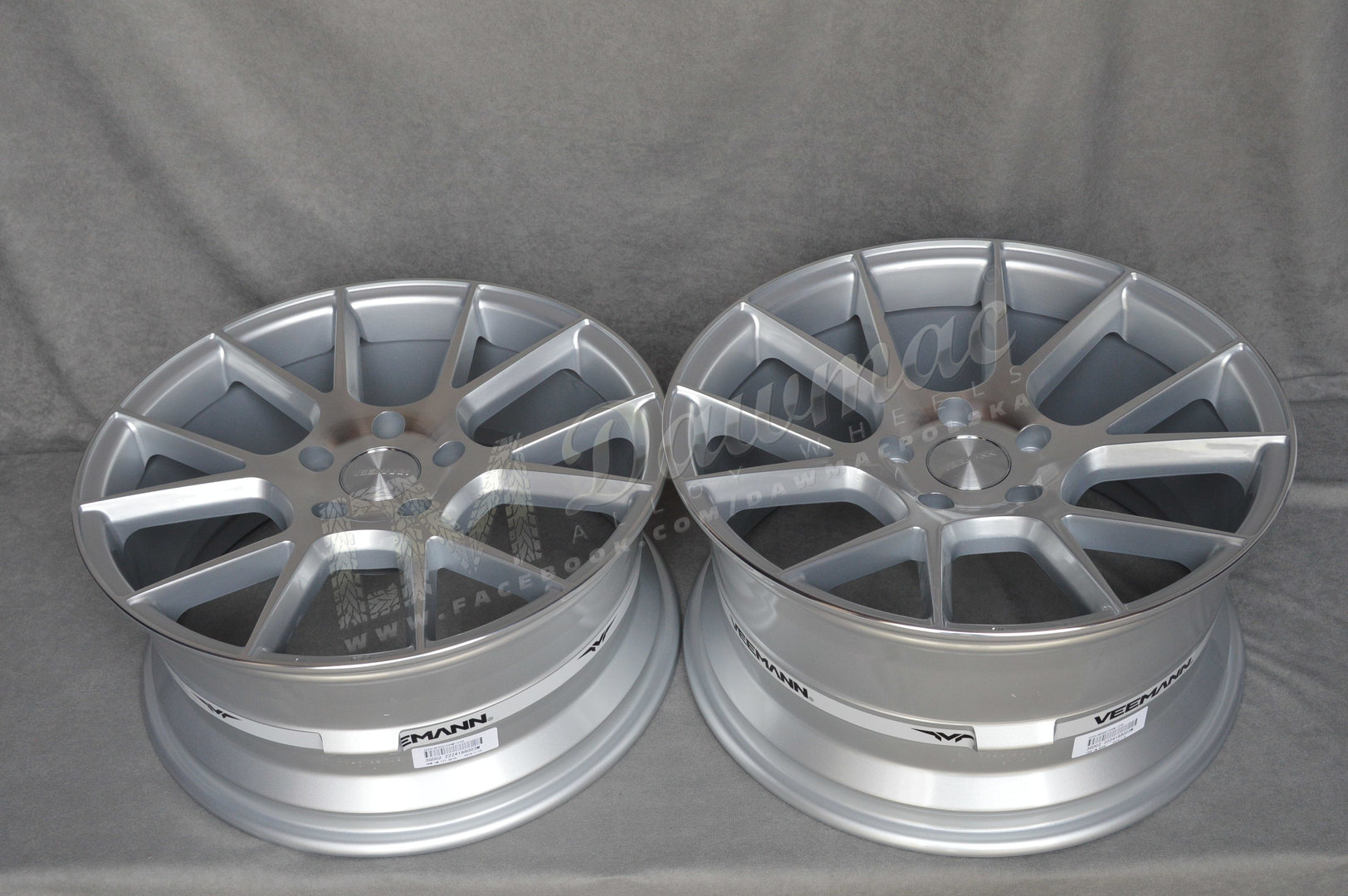 Veemann V-FS23 18" 8J ET42 + 9J ET40 5x112 Silver Machined - obrazek 6