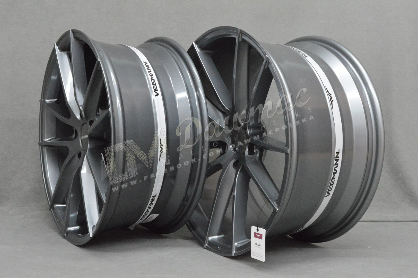 Veemann V-FS25 18" 8J ET35 + 9J ET38 5x120 Gloss Graphite - obrazek 4