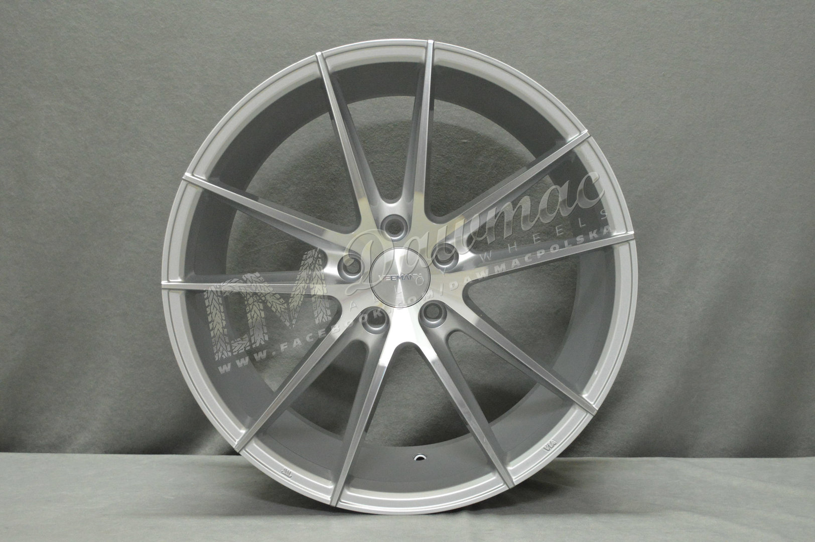 Veemann V-FS25 18" 8J ET42 + 9J ET42 5x112 Silver Machined - obrazek 2