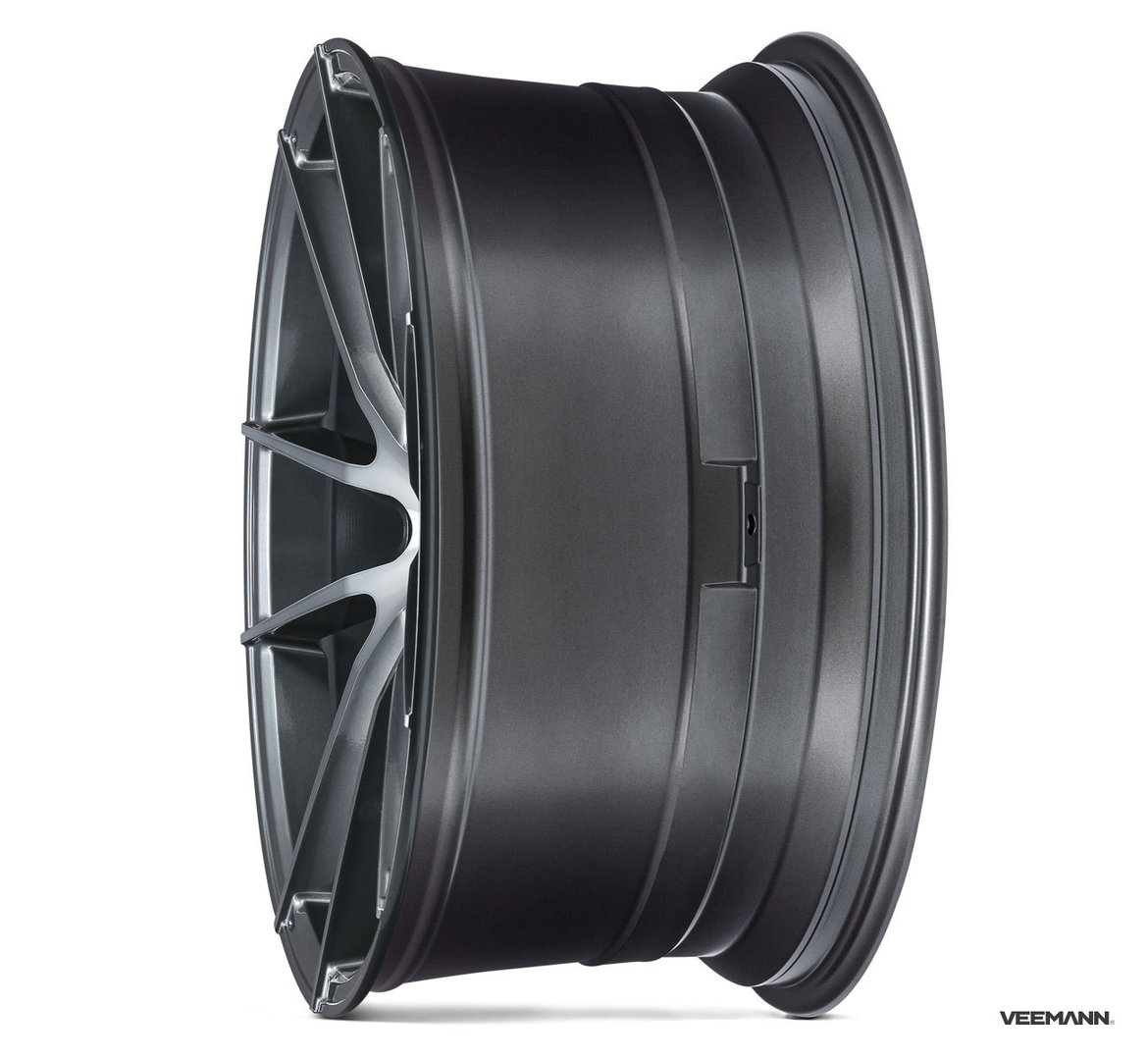 Veemann V-FS25 19" 8,5J ET35 + 9,5J ET43 5x120 Graphite Smoke Machined - obrazek 3