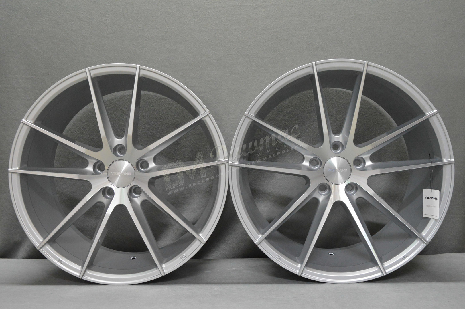 Veemann V-FS25 19" 8,5J ET42 + 9,5J ET42 5x112 Machined Silver - obrazek 2