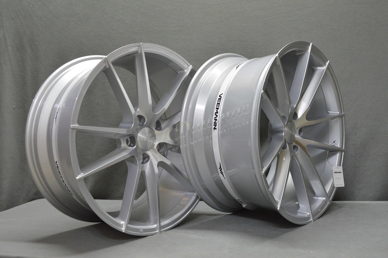Veemann V-FS25 19" 8,5J ET42 + 9,5J ET42 5x112 Machined Silver - obrazek 5