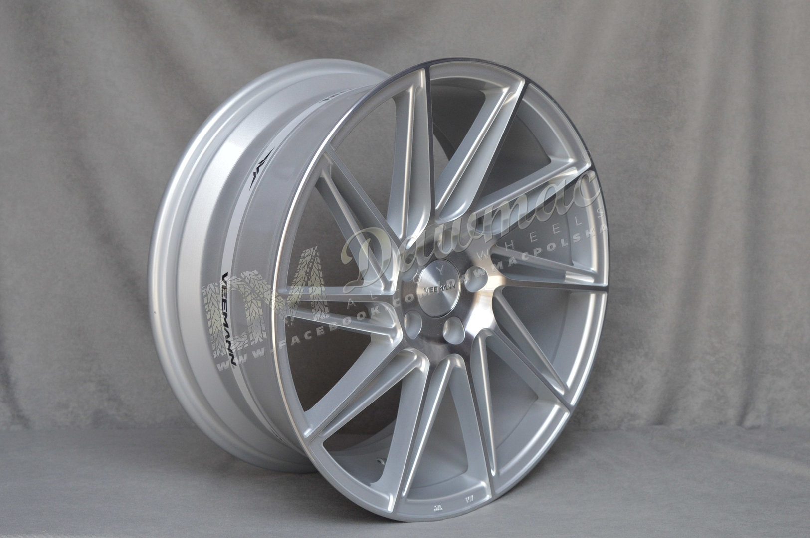 Veemann V-FS26 19" 8,5J ET35 + 9,5J ET42 5x120 Silver Machined - obrazek 5