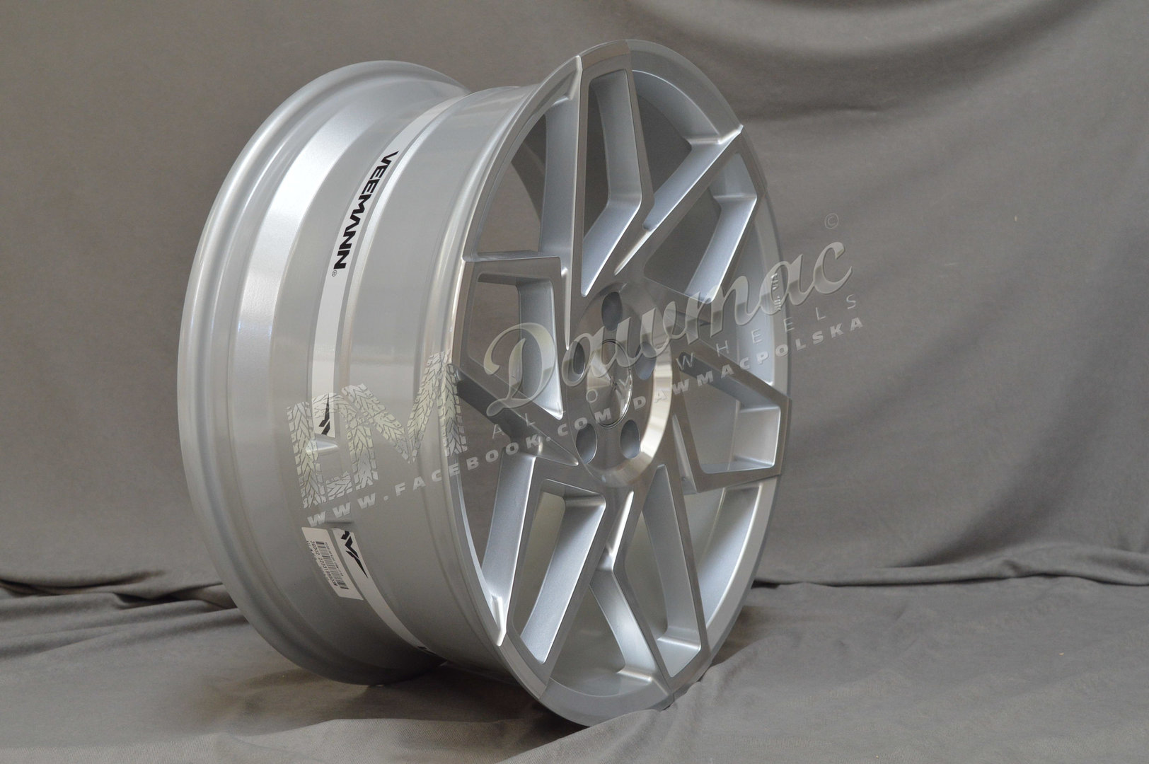 Veemann V-FS27R 19" 8,5J ET42 + 9,5J ET42 5x112 Silver Machined - obrazek 4