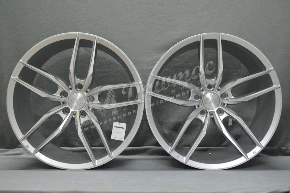 Veemann V-FS28 22" 9,5J ET45 + 10,5J ET40 5x120 Silver Machined