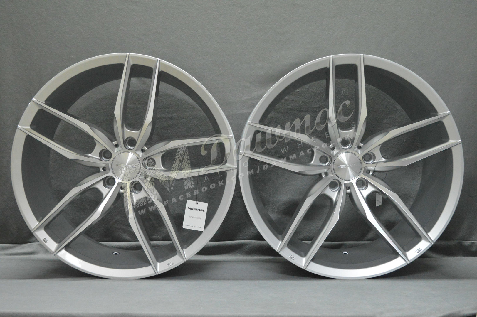 Veemann V-FS28 22" 9,5J ET45 + 10,5J ET40 5x120 Silver Machined - obrazek 2