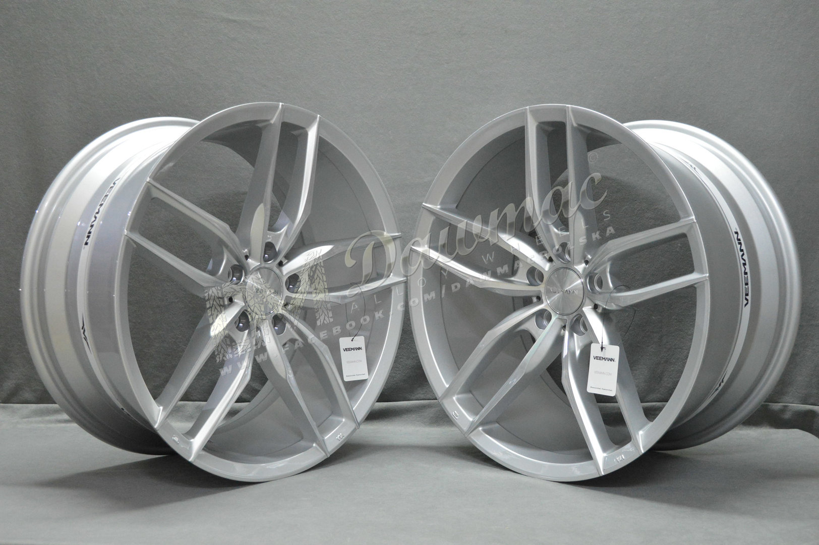 Veemann V-FS28 22" 9,5J ET45 + 10,5J ET40 5x120 Silver Machined - obrazek 3