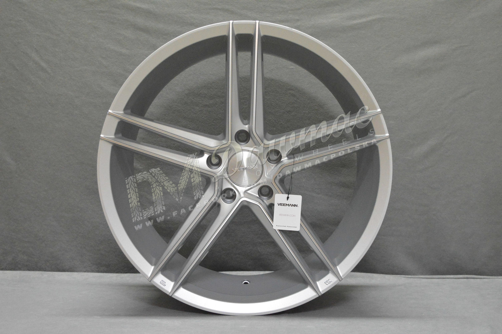 Veemann V-FS33 19" 8,5J ET35 + 9,5J ET43 5x120 Silver Machined - obrazek 2