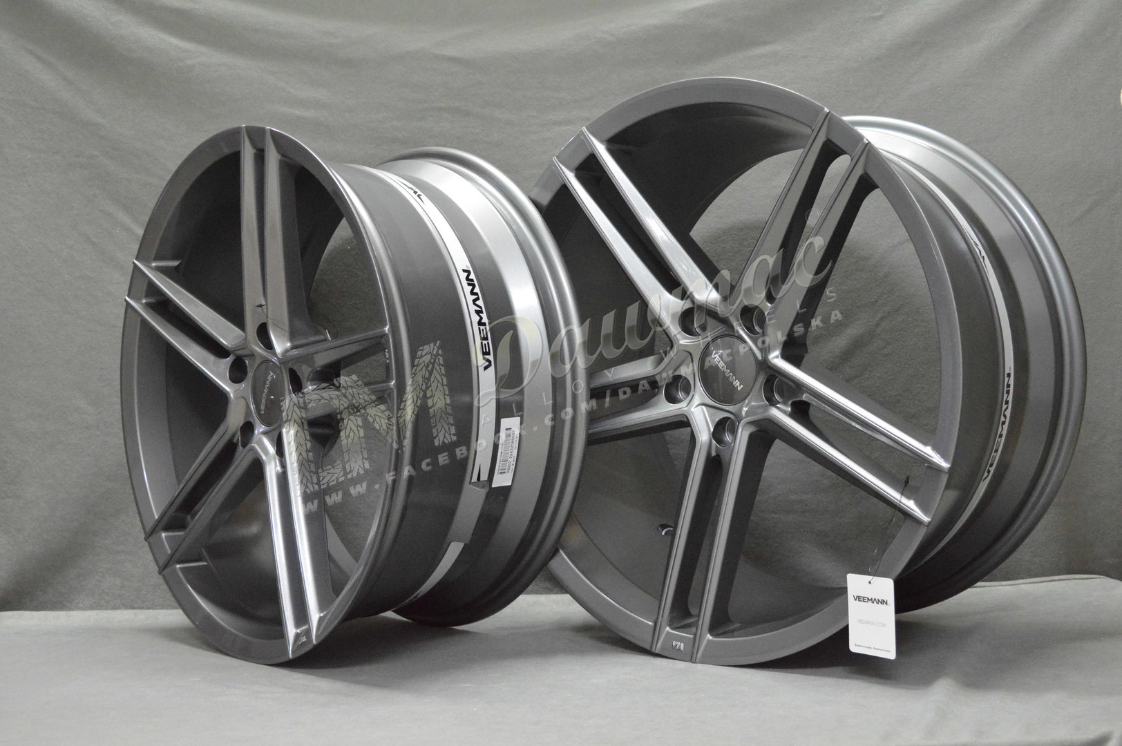 Veemann V-FS33 20" 8,5J ET35 + 10J ET43 5x120 Graphite Smoke Machined - obrazek 5