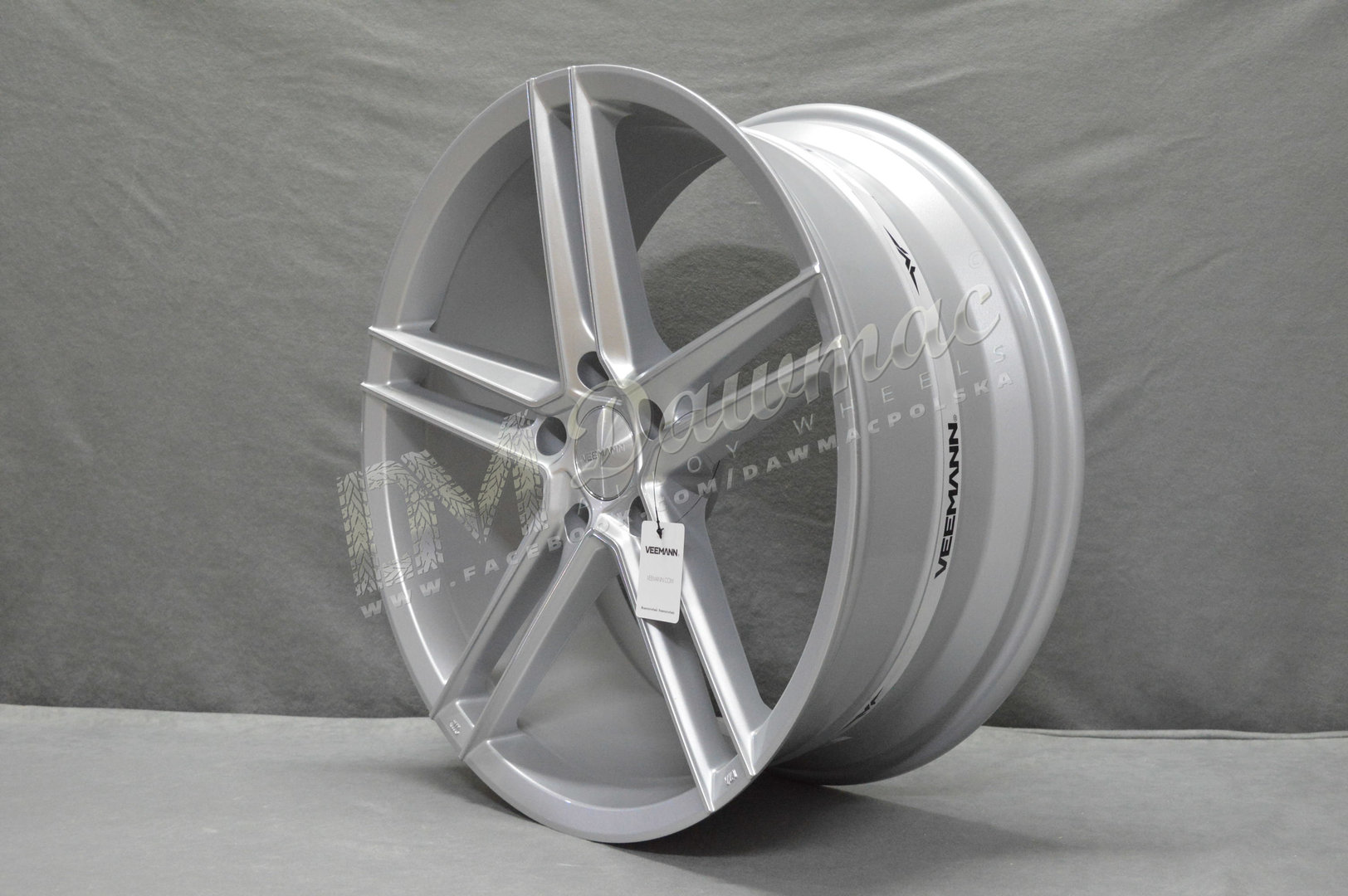 Veemann V-FS33 21" 9J ET32 + 10,5J ET43 5x112 Silver Machined - obrazek 3