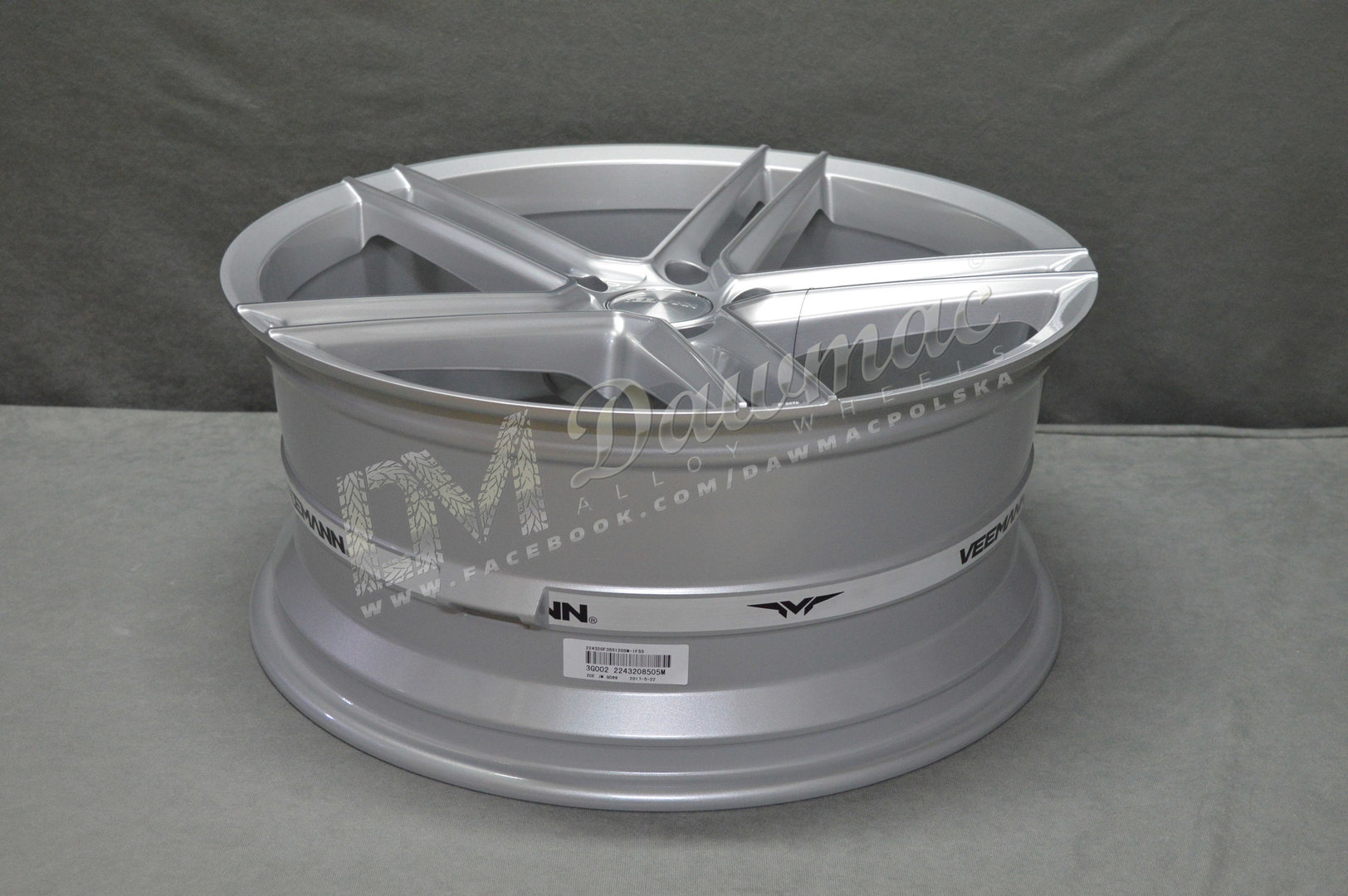 Veemann V-FS33 21" 9J ET32 + 10,5J ET43 5x112 Silver Machined - obrazek 6