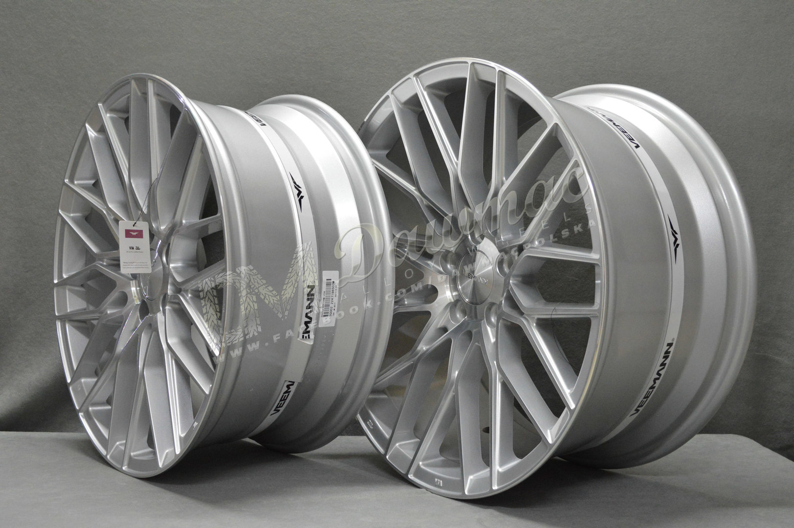 Veemann V-FS34 20" 8,5J ET35 + 10J ET43 5x120 Silver Machined - obrazek 4