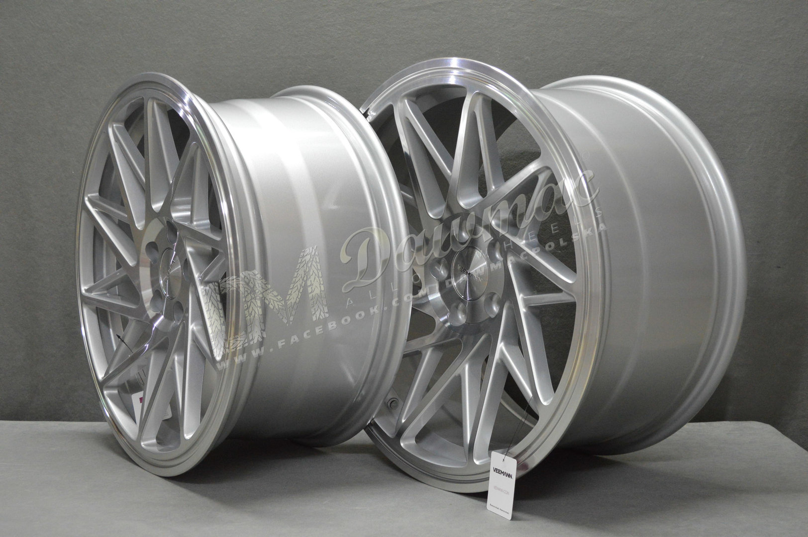 Veemann V-FS35 19" 8,5J ET42 + 9,5J ET42 5x112 Silver Machined - obrazek 4