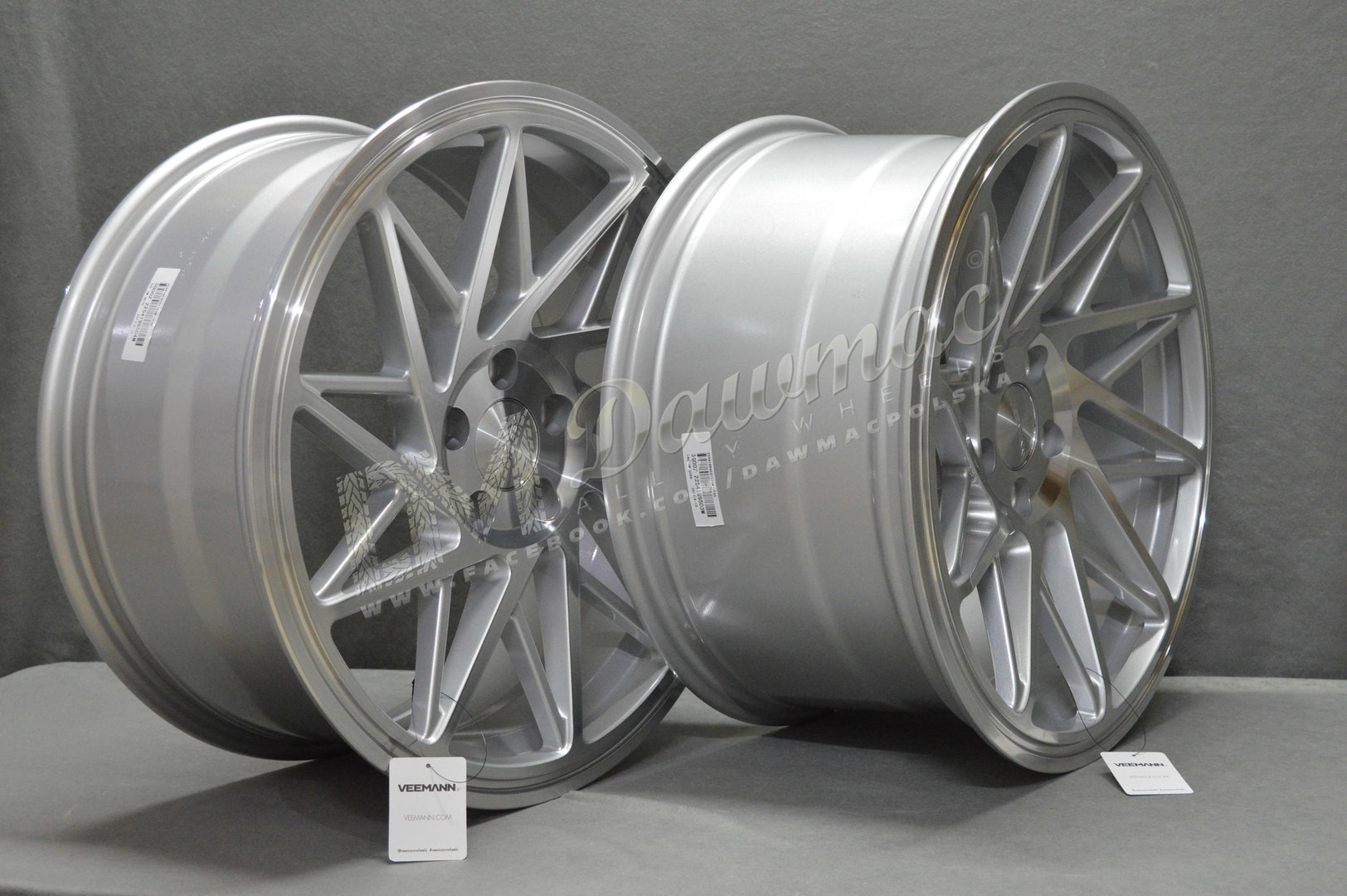 Veemann V-FS35 20" 8,5J ET38 + 10J ET25 5x112 Silver Machined - obrazek 5