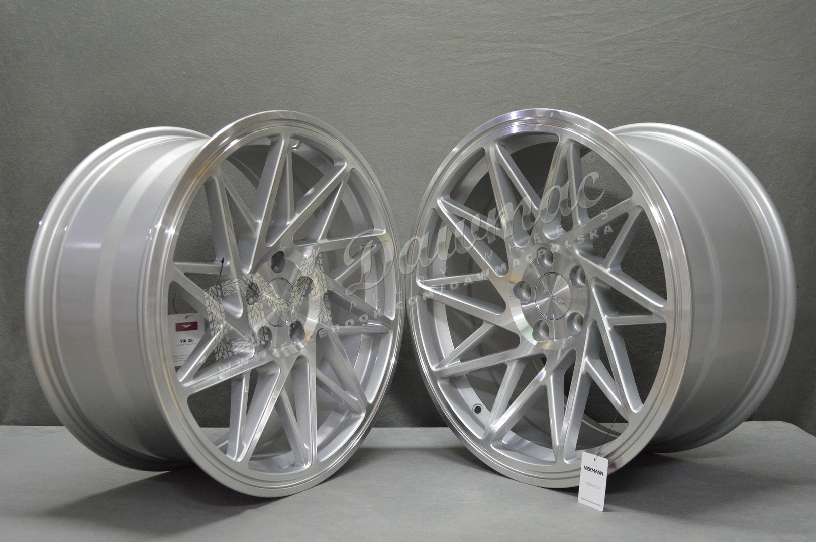 Veemann V-FS35 20" 8,5J ET38 + 10J ET42 5x112 Silver Machined - obrazek 3
