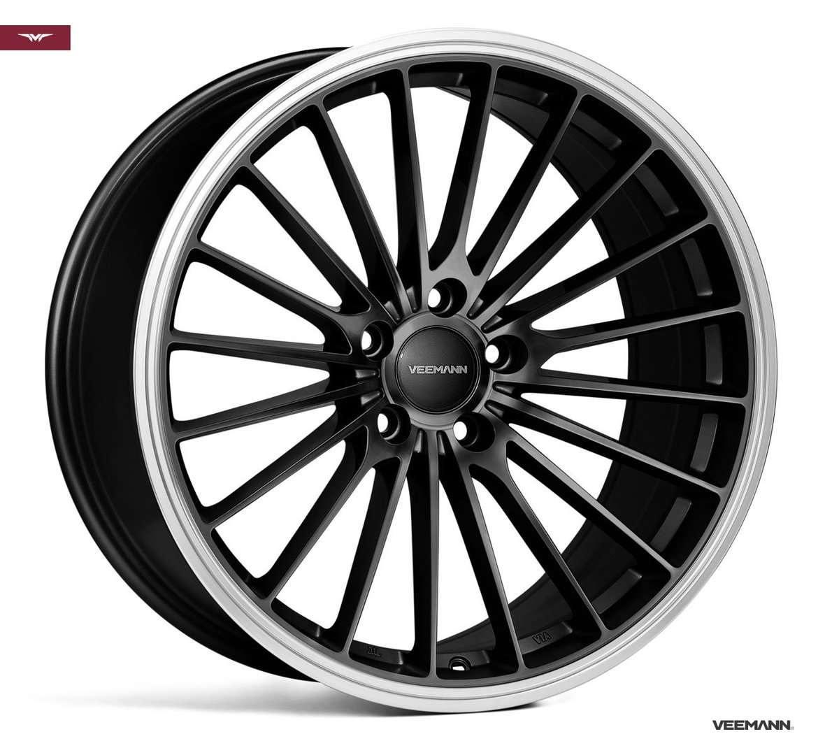 Veemann V-FS36 20" 8,5J ET35 + 10J ET43 5x120 Black Machined Lip - obrazek 2