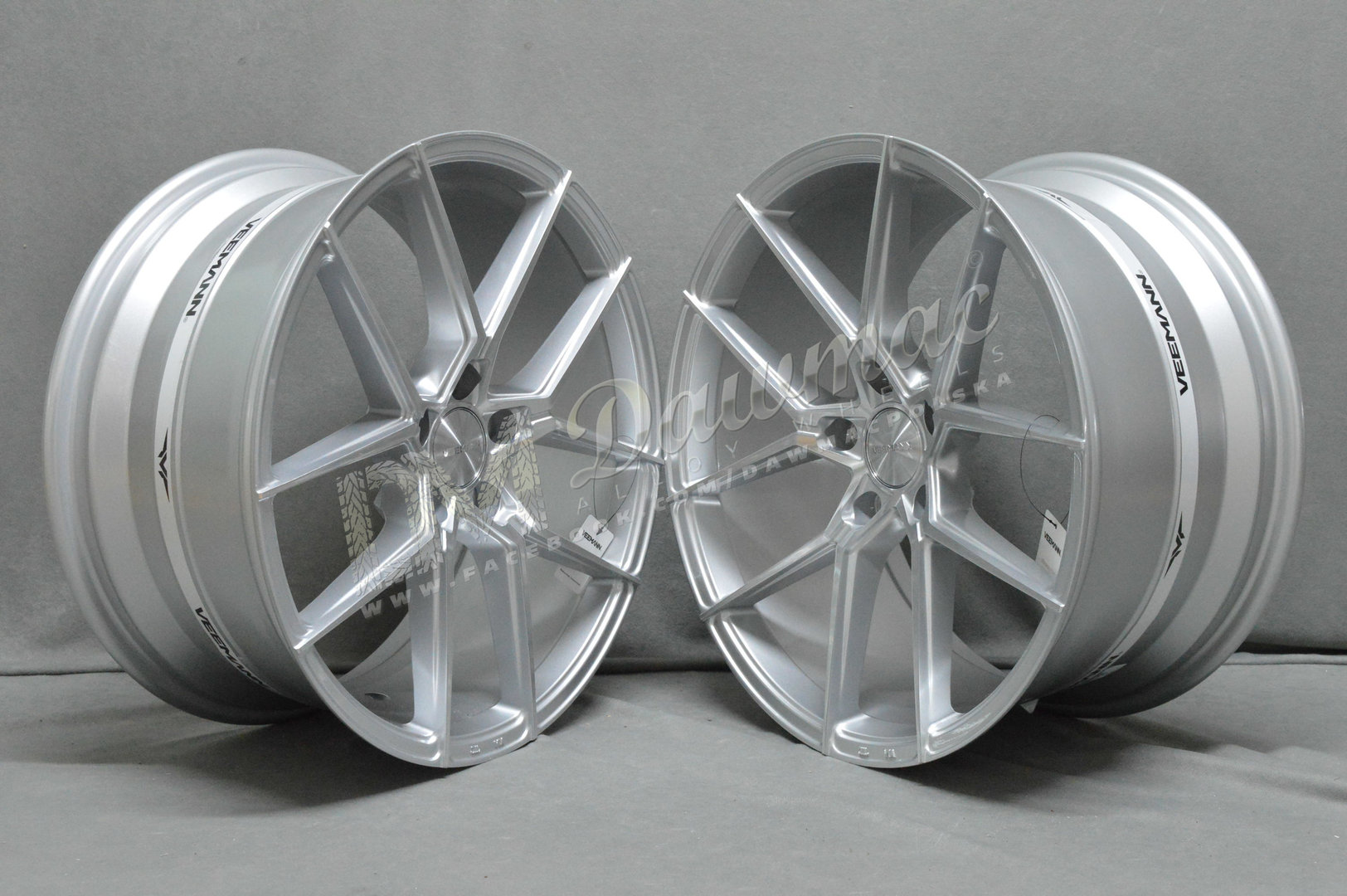 Veemann V-FS39 20" 8,5J ET35 + 10J ET42 5x120 Silver Machined - obrazek 3