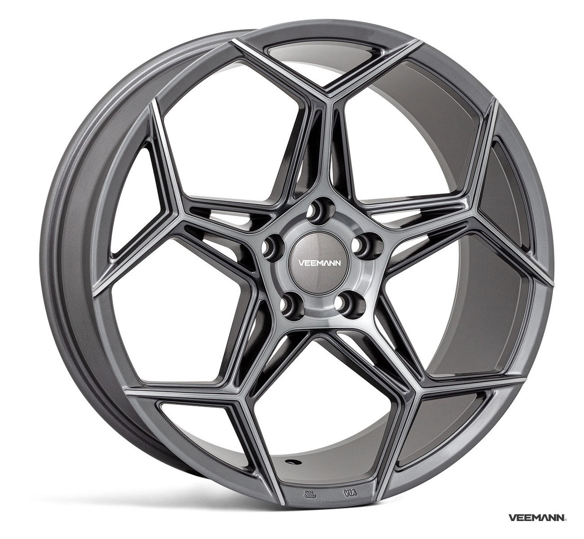 Veemann V-FS40 20" 8,5J ET38 + 10J ET42 5x112 Graphite Smoke Machined - obrazek 2