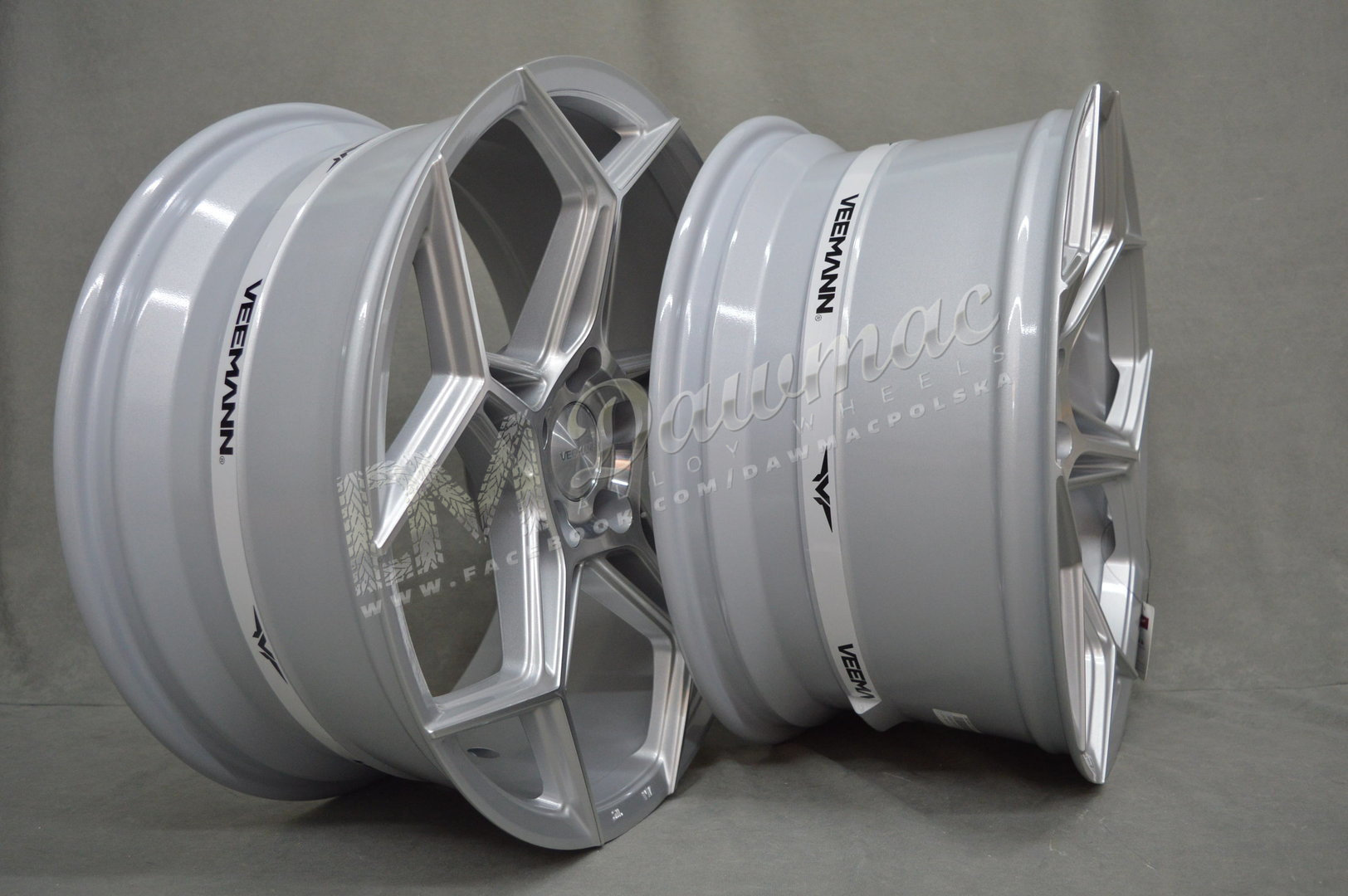 Veemann V-FS40 20" 8,5J ET38 + 10J ET42 5x112 Silver Machined - obrazek 4