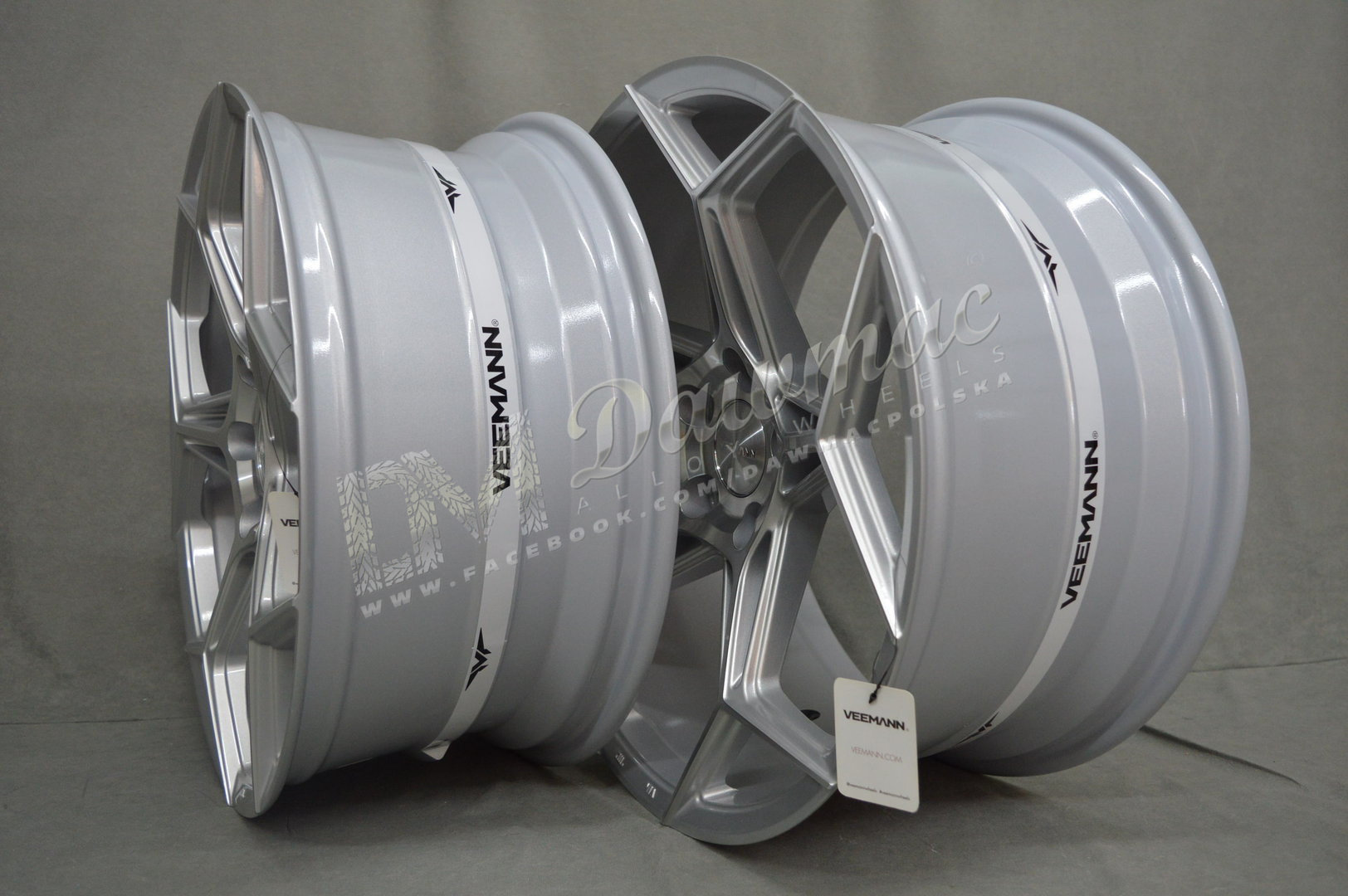 Veemann V-FS40 20" 8,5J ET38 + 10J ET42 5x112 Silver Machined - obrazek 5