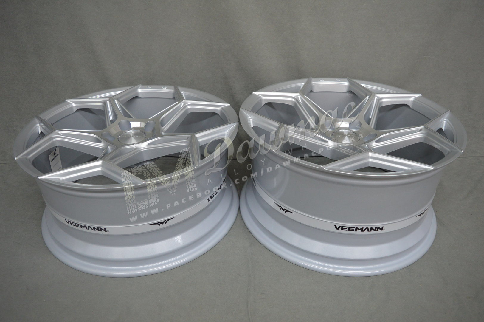 Veemann V-FS40 20" 8,5J ET38 + 10J ET42 5x112 Silver Machined - obrazek 6