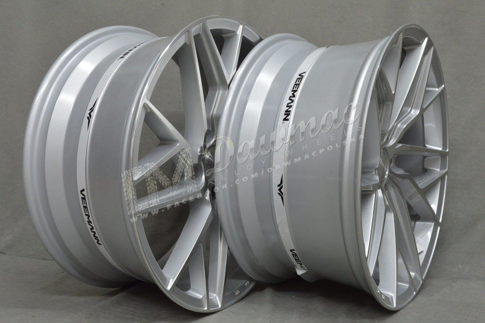 Veemann V-FS44 18" 8J ET42 + 9J ET42 5x112 Silver Machined - obrazek 4