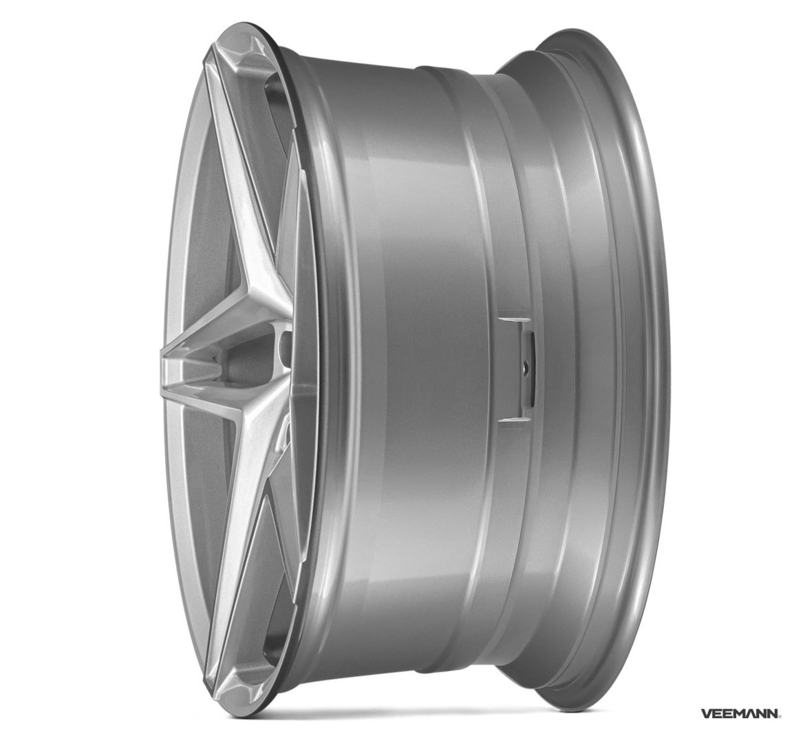 Veemann V-FS46 18" 8J ET42 + 9J ET42 5x112 Silver Machined - obrazek 3