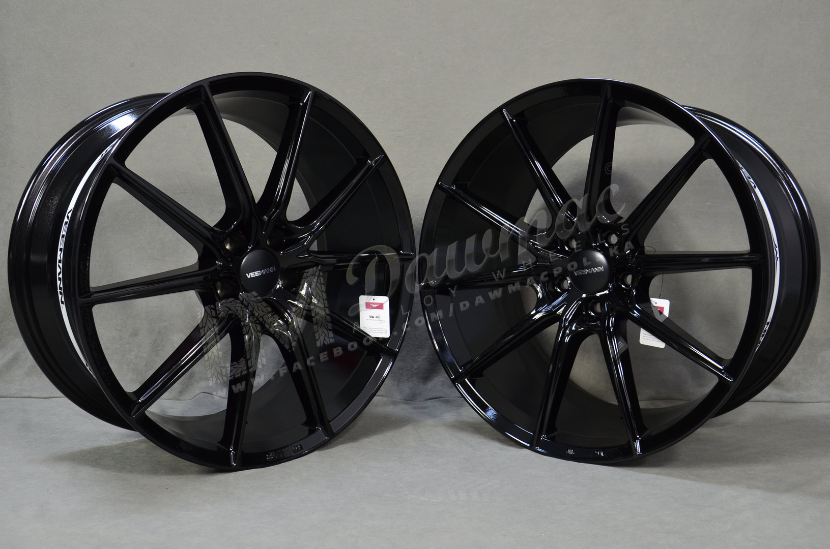 Veemann V-FS48 20" 8,5J ET28 + 10J ET42 5x112 Gloss Black - obrazek 3