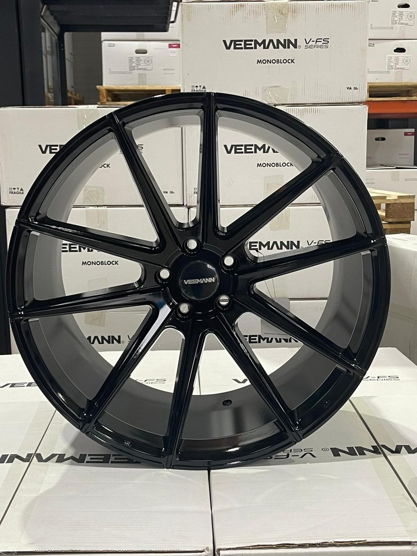 Veemann V-FS4 21" 9J ET28 + 10,5J ET43 5x112 Gloss Black - obrazek 2