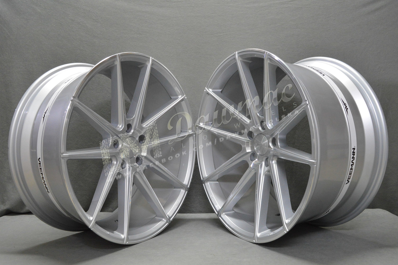 Veemann V-FS4 21" 9J ET32 + 10,5J ET43 5x112 Silver Machined - obrazek 3