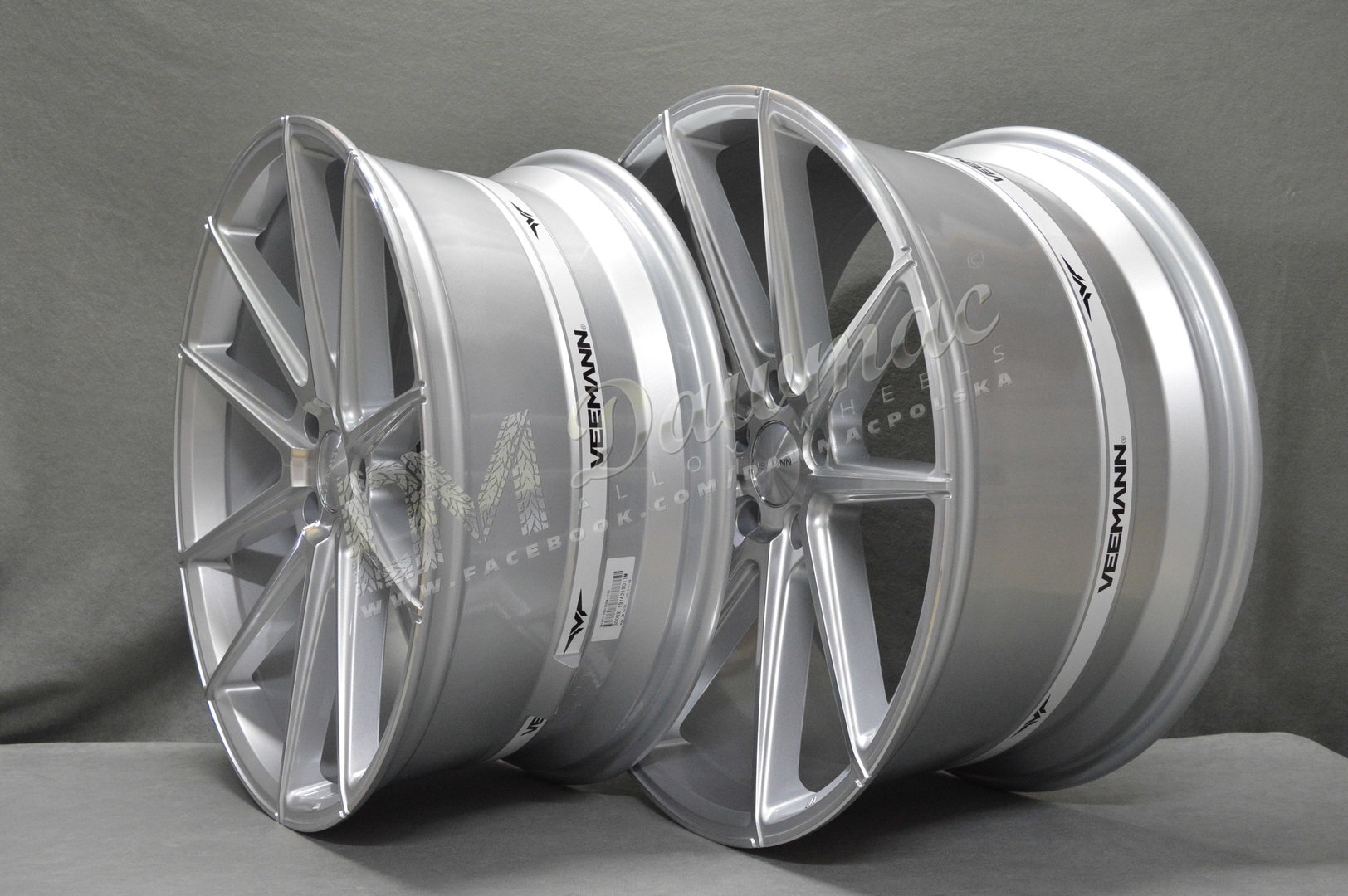 Veemann V-FS4 21" 9J ET32 + 10,5J ET43 5x112 Silver Machined - obrazek 4