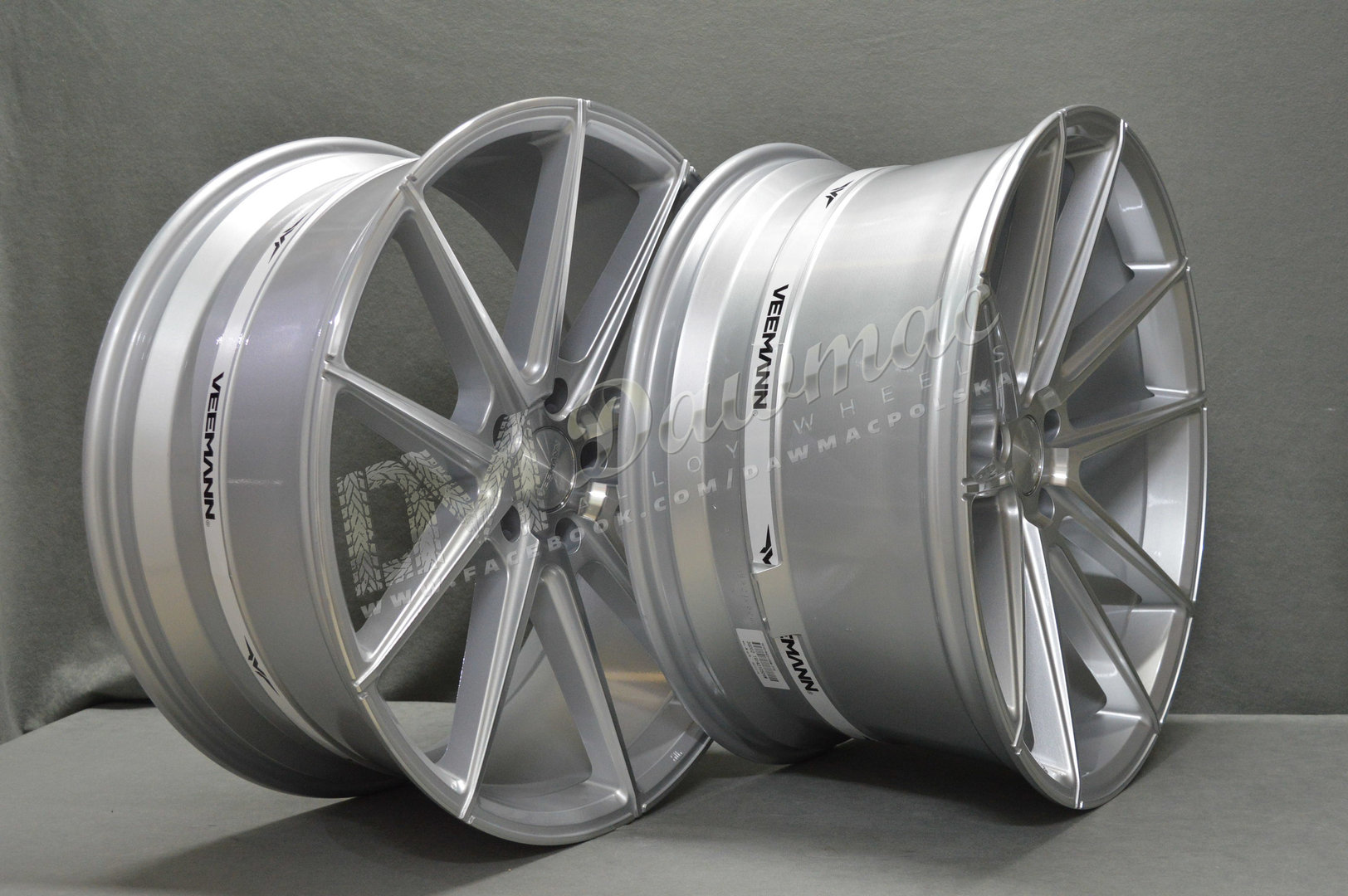 Veemann V-FS4 21" 9J ET32 + 10,5J ET43 5x112 Silver Machined - obrazek 5