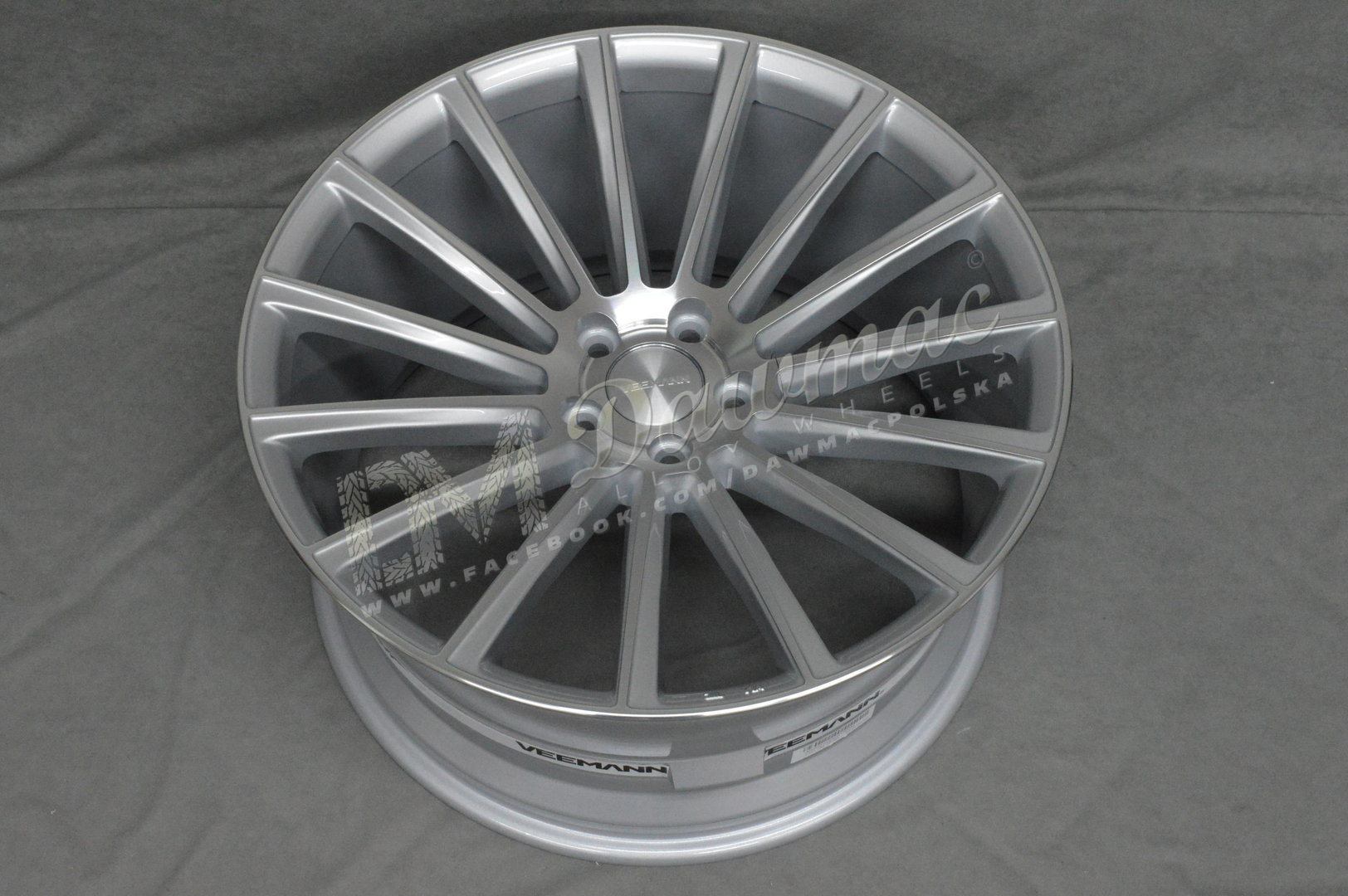 Veemann V-FS55 20" 8,5J ET38 + 10J ET45 5x112 Silver Machined - obrazek 5