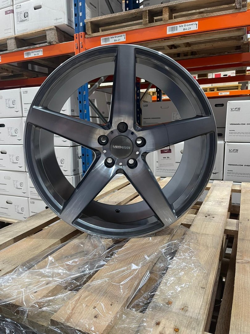 Veemann V-FS8 19" 8,5J ET35 + 9,5J ET43 5x120 Graphite Smoke Machined - obrazek 4