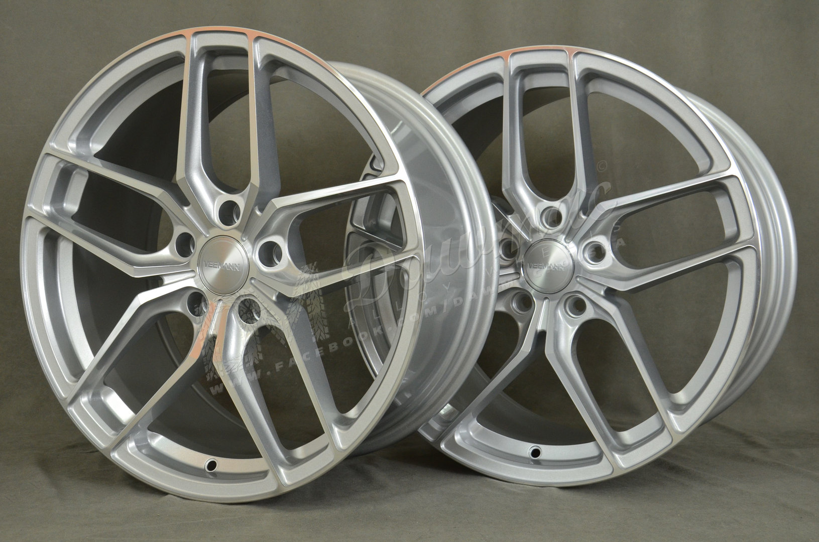 Veemann VC03 20" 9J ET32 + 10,5J ET30 5x112 Quartz Silver Machined - obrazek 5