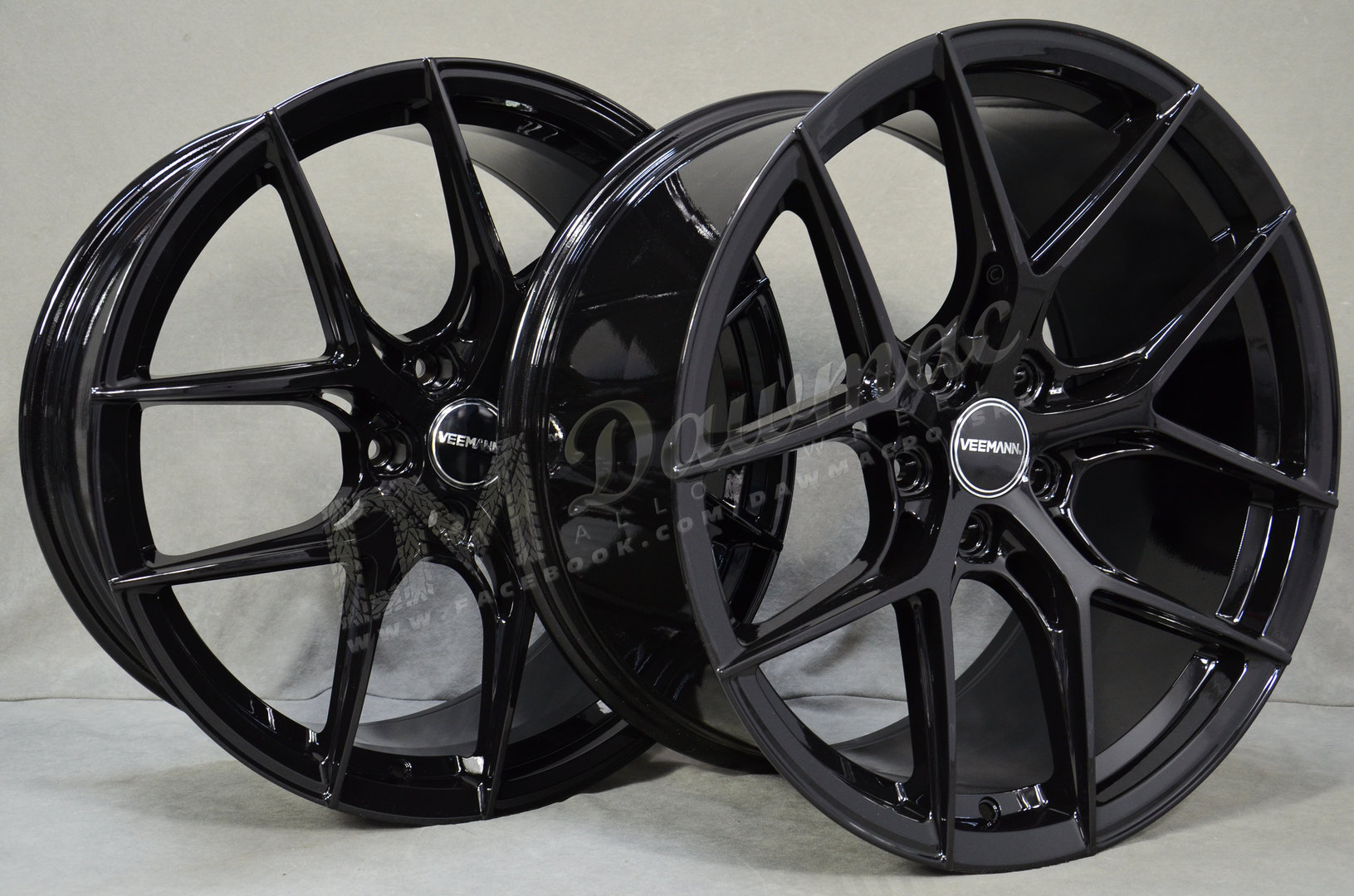 Veemann VC580R 20" 9J ET35 + 10J ET45 5x120 Gloss Black - obrazek 4