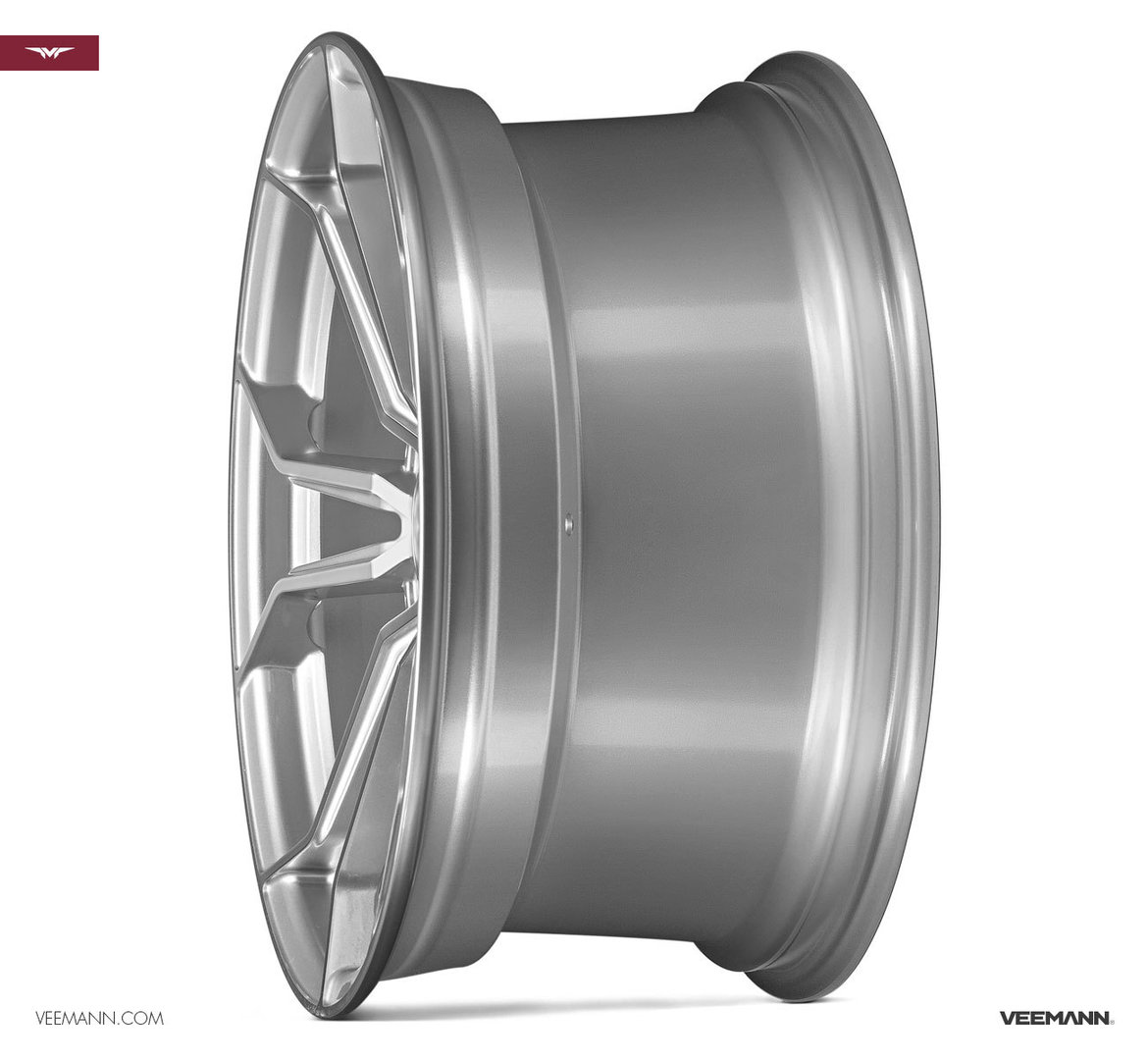 Veemann VC632 20" 10J ET45 + 10,5J ET30 5x112 Quartz Silver Machined - obrazek 3